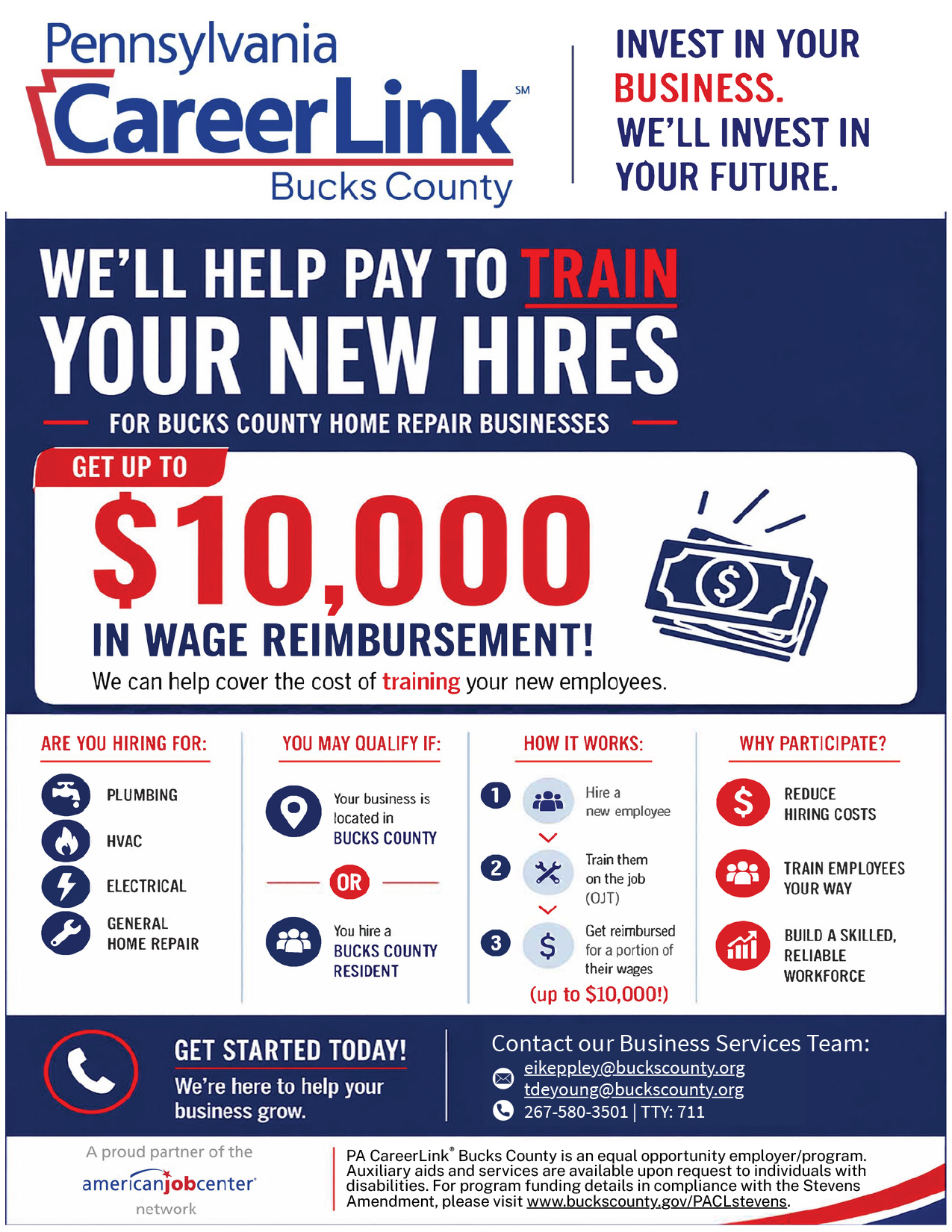 PA Career Link - We'll Help Pay to Train Your New Hores